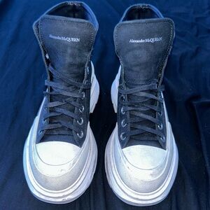 USED: Alexander McQueen Oversized Boots Canvas Black~37Eu~5Us~No 📦